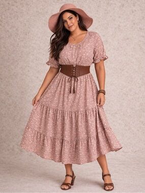 Women’s Dusty Rose Floral Midi Dress